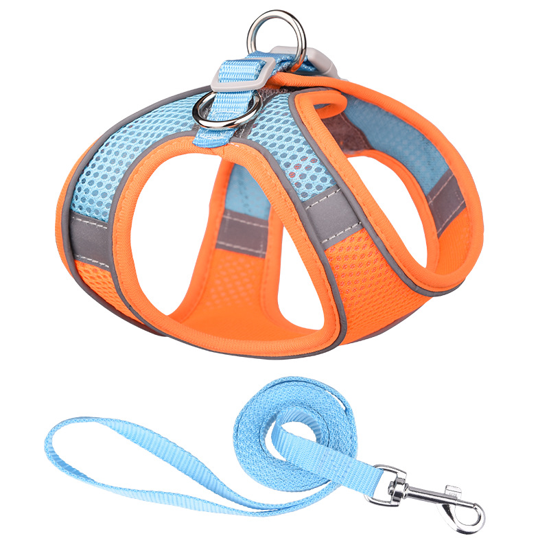 Wholesale Adjustable Nylon Reflective Dog Leash Harnesses Set