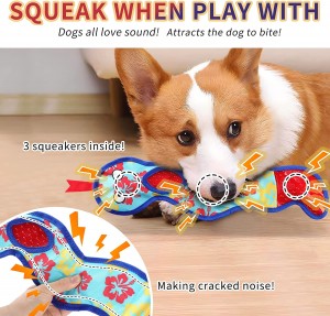 တာရှည်ခံပစ္စည်းမရှိသည့် အပြန်အလှန်တုံ့ပြန်မှုရှိသော Squeaky Snake Pet Chew Toys