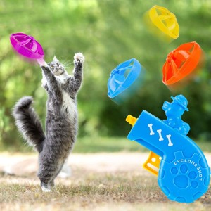 Wholesale Flying Disc Saucer Launcher Cat Tracking Toy