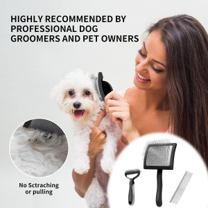 3 Packs Pet Hair Remover Comb Set for Long Haired Cats Dogs