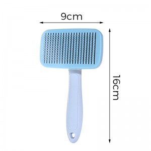 Customized Stainless Steel Fine Needle Comb Self Cleaning Pet Brush