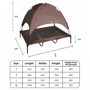 Summer Cooling Large Elevated Pet Bed with Canopy