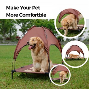 Summer Cooling Large Elevated Pet Bed with Canopy