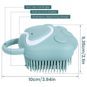 Paw Shape Soft Silicone Shampoo Dispenser Pet Shower Brush