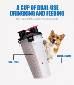 2v1 skladacia miska na vodu s vonkajším podávačom pre domáce zvieratá