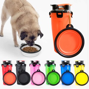 2 In 1 Collapsible Pet Outdoor Feeder Water Bowl