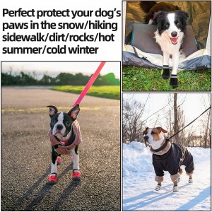 Гадна гэрийн тэжээвэр амьтдын сарвуу хамгаалагч халуунд тэсвэртэй цацруулагч оосортой нохойн гутал
