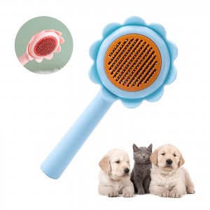 Sunflower Self Cleaning Pet Hair remover Slicker fẹlẹ