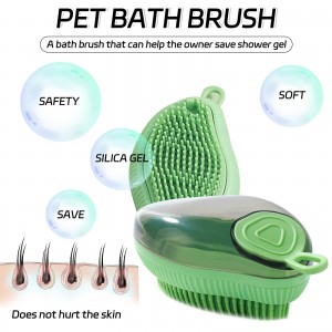 Ọrịre dị ọkụ Silicone Pet Bath Massage Brush