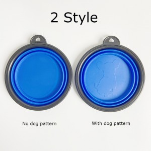 Sammenleggbar silikonsuging Sammenleggbar hundeskål for fôring av kjæledyr