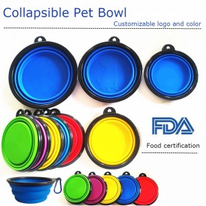 Foldable Silicone Suction Collapsible Pet Feeding Dog Bowl