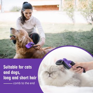 Customized Self- Cleaning Slicker Pet Hair Remover Brush