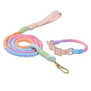 Hot Selling Luxuria Custom Dog Collare and Leash Set Product Cotton Rope Pet Collar and Leash Set