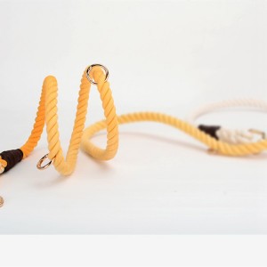 Luxury Cotton Rope Pet Leash Personalized Color Handmade Rope Dog Leash with two Snap Hook