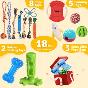 18 Pack Dog Chew Toys Kit for Puppy
