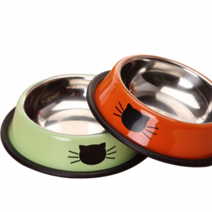 Bejgħ sħun Round Pet Feeding Bowl li ma jiżloqx Stainless Steel Cat Dog Food Bowl Pet Drinking Bowl