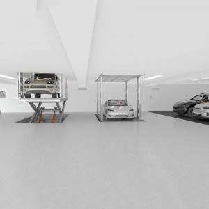 Double platform scissor type underground car lift