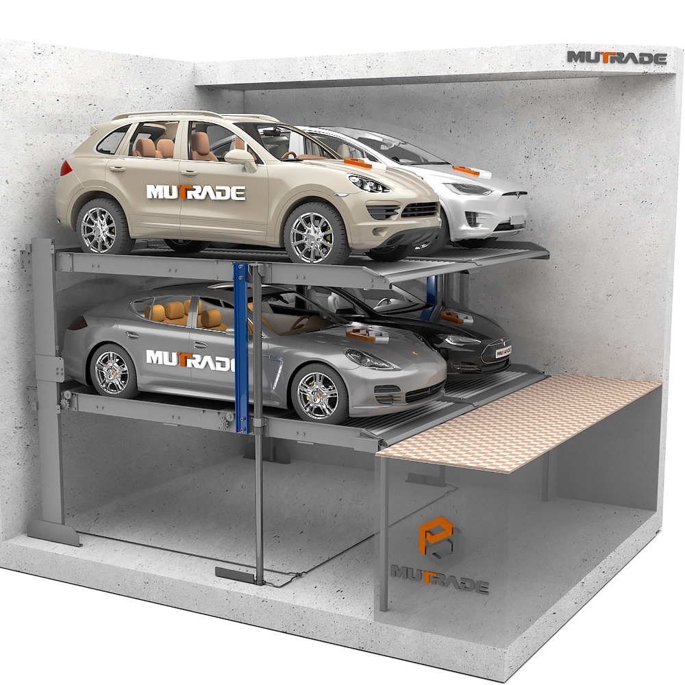 ST2227 4 cars independent parking system with pit for indoor