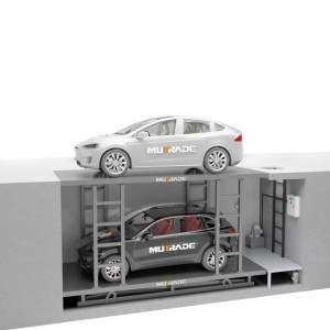 Double platform scissor type underground car lift