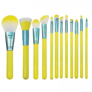 professional factory for Eyebrow Make Up Brushes - Custom LOGO 12pcs High Quality Colorful Customized Fashion Makeup Brush set with High Quality PU Bag – MyColor
