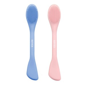 Double-Ended Silicone Face Mask Brush Silicone Facial Mud Mask Applicator Brushes Cosmetic Makeup Brush Scoop Soft Silicone Beauty Brush Tools for Cream, Lotion