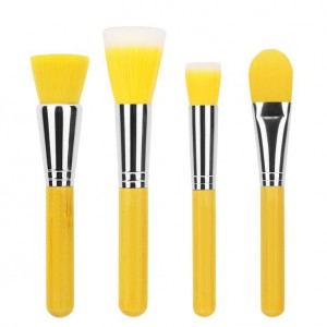 Private label timber  makeup brushes set