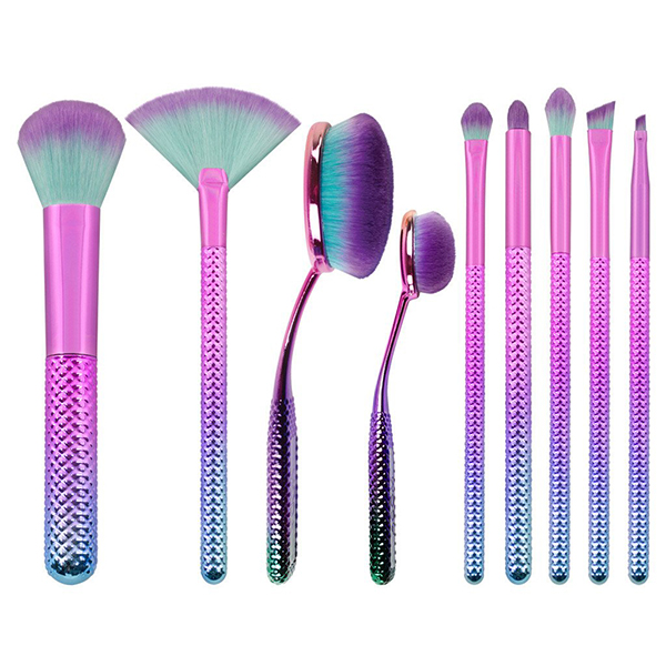 9pcs colorful makeup brush