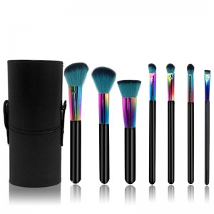 Gradient Color Professional Cosmetics Brush Kit Powder Foundation Makeup Brush Set with PU Stand-up Pouch