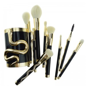 High Quality for Travel Makeup Brushes - High Quality 10pcs Factory Custom LOGO Synthetic Cool Snake Light Makeup Brush set  – MyColor