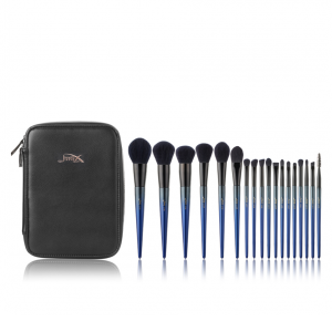 Best Price on Lipstick Makeup Brush - New Customized Custom LOGO High Quality 12pcs Synthetic Dark Blue Gradient Makeup Brush set with PU bag – MyColor