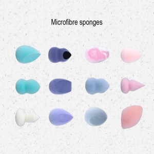 Customized microfibre makeup sponges