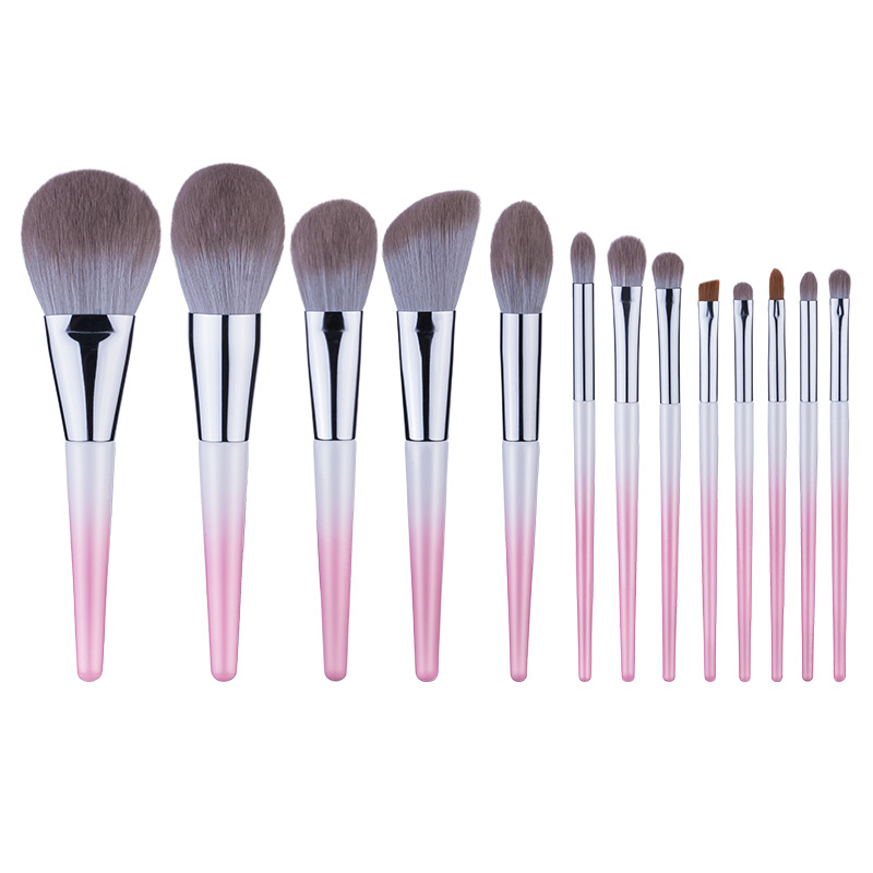 pink gradient makeup brush set