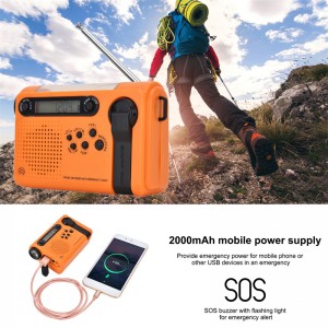 Mylinking™ Solar Power Hand Crank Dynamo Weather Emergency FM/AM/SW/WB Radio