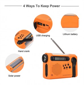 Mylinking™ Solar Power käsikampi Dynamo säähätä FM/AM/SW/WB Radio