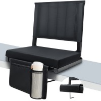 Bleacher Seats with Backs and Cushion with Back Support, Comfortable Cushion, Steel Hook, Non Slip Strips, Multiple Storage Bags