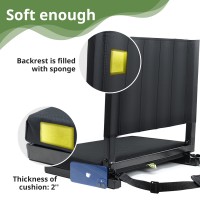 Bleacher Seats with Backs and Cushion with Back Support, Comfortable Cushion, Steel Hook, Non Slip Strips, Multiple Storage Bags