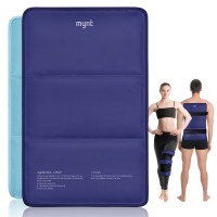 Mynt Reusable Gel Ice Pack with Large Size of 21”x13” and 2 Adjustable Straps for Neck Shoulder Back Waist Leg Knee Ankle Injuries(Navy Blue)