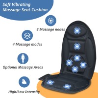 Memory Foam Back Massage Seat: Chair Seat Massager with 8 Vibration Massage Nodes, Massage Chair Pad for Home Office Chair(Black)