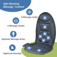 Vibration Back Massager Seat with Heat:Chair Seat Massager with 8 Vibration Massage Nodes, Massage Chair Pad for Home Office Chair(Gray)