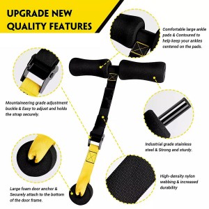 Adjustable Nordic Hamstring Curl Strap with Kneeling Mat, Kneeling Mat for Home Gyms