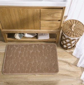 Cheap simple cobblestone carpet bathroom water absorbent material non slip bath mat