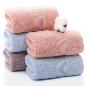 Wholesale factory price high quality 100% cotton hand face bath pink towel