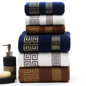 Thick cotton yarn bath towel manufacturers direct pure cotton gift set LOGO customization