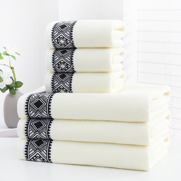 Luxury Hotel Satin 100% Cotton Hand Bath Towel Set QUICK-DRY Terry Towel for Gift Featured Image