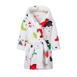 Wholesale Soft 100% Polyester Flannel Fleece Bathrobes For Baby Kids Unicorn Children’s Bathrobe
