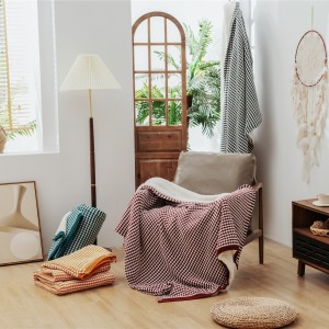 Wholesale China home textiles woven throw blanket luxury Winter plush knitted blanket