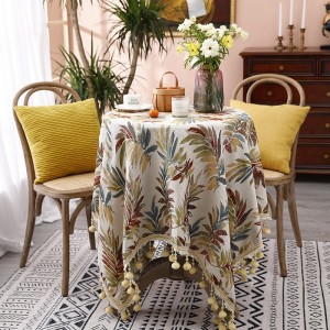Cotton Linen tablecloth round Dining Table Cover Mat Home Decor Table Cloth