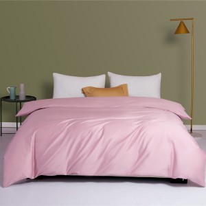 Wholesale Custom Fabrics Pure Color Bamboo Fiber Silk Bedding Set 100% Cotton Fitted Bed Linen Sheets Sets