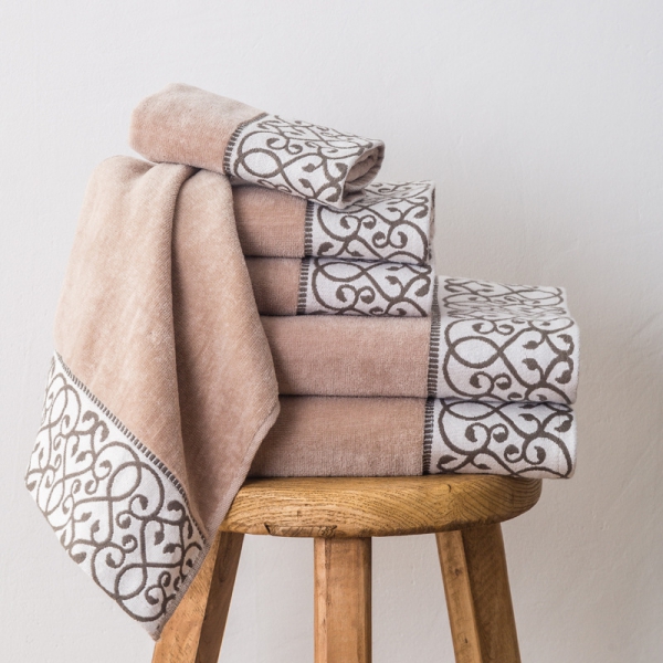 Manufacturers Custom Grey European Elegant Pattern 100% Cotton Hand Bath Towel Gift Set Featured Image
