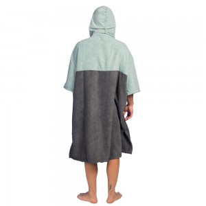 Wholesale Custom Logo Microfiber Beach Change Robe Changing Poncho Towel with Hood Hooded Robe Surf Poncho
